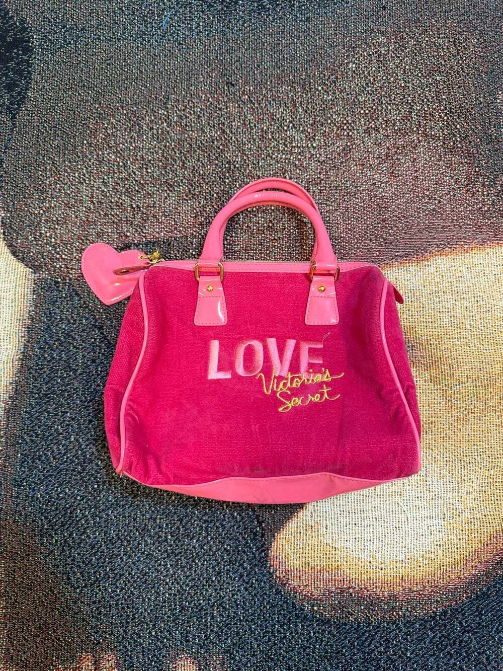 Y2K Victoria's Secret Hot Pink Velour Love Dome Handbag